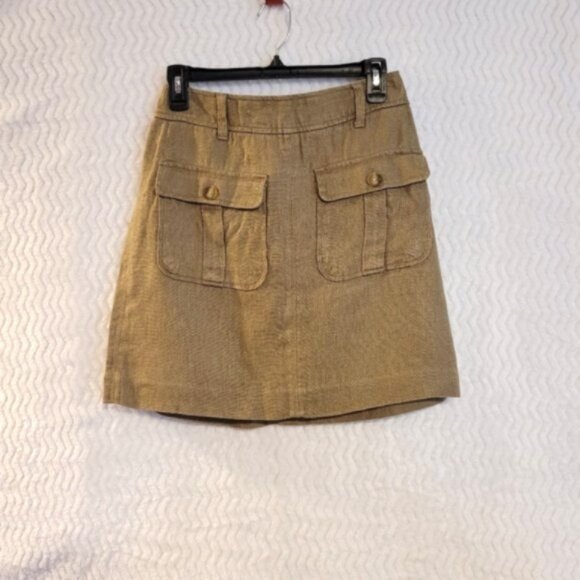Ann Taylor Dresses & Skirts - Ann Taylor LOFT Burlap/Khaki/Cargo Utility 100% Linen Mini Skirt Size 2